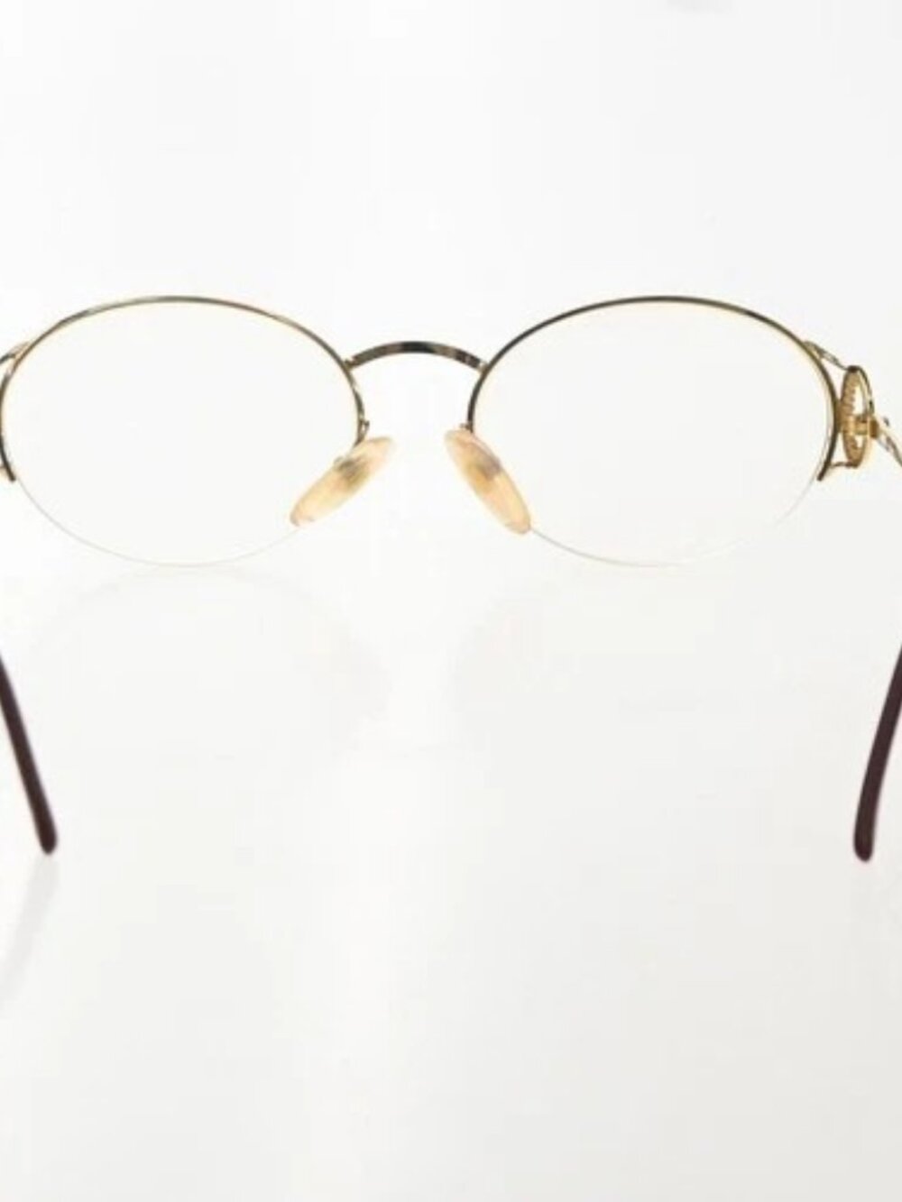 CHRISTIAN DIOR Logo Reading Glasses Eye Wear Metal Plastic Gold Red 09KP535 - Picture 4 of 14